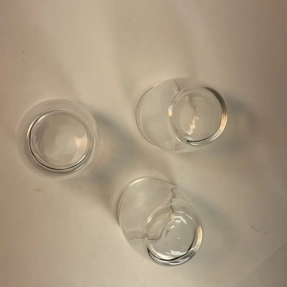 Set Vintage Small 3 Beer Tasting 5 Oz Clear Glass